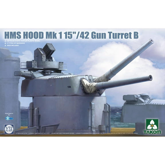 Takom 5020 1/72 HMS HOOD Mk 1 15"/42 Gun Turret B Plastic Model Kit