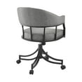 thumbnail image 4 of Tibet Swivel Tilt Rolling Dining Chair with Matte Black Iron and Vintage Gray Faux Leather, 4 of 12