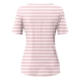 thumbnail image 3 of iHengLiXing Summer Dresses for Women 2025 Plus Size Tank Tops for Women Dressy Casual Women Casual Buttons Printed Short Sleeve Round Neck Pullover Blouse T-shirt Tops Pink S, 3 of 4