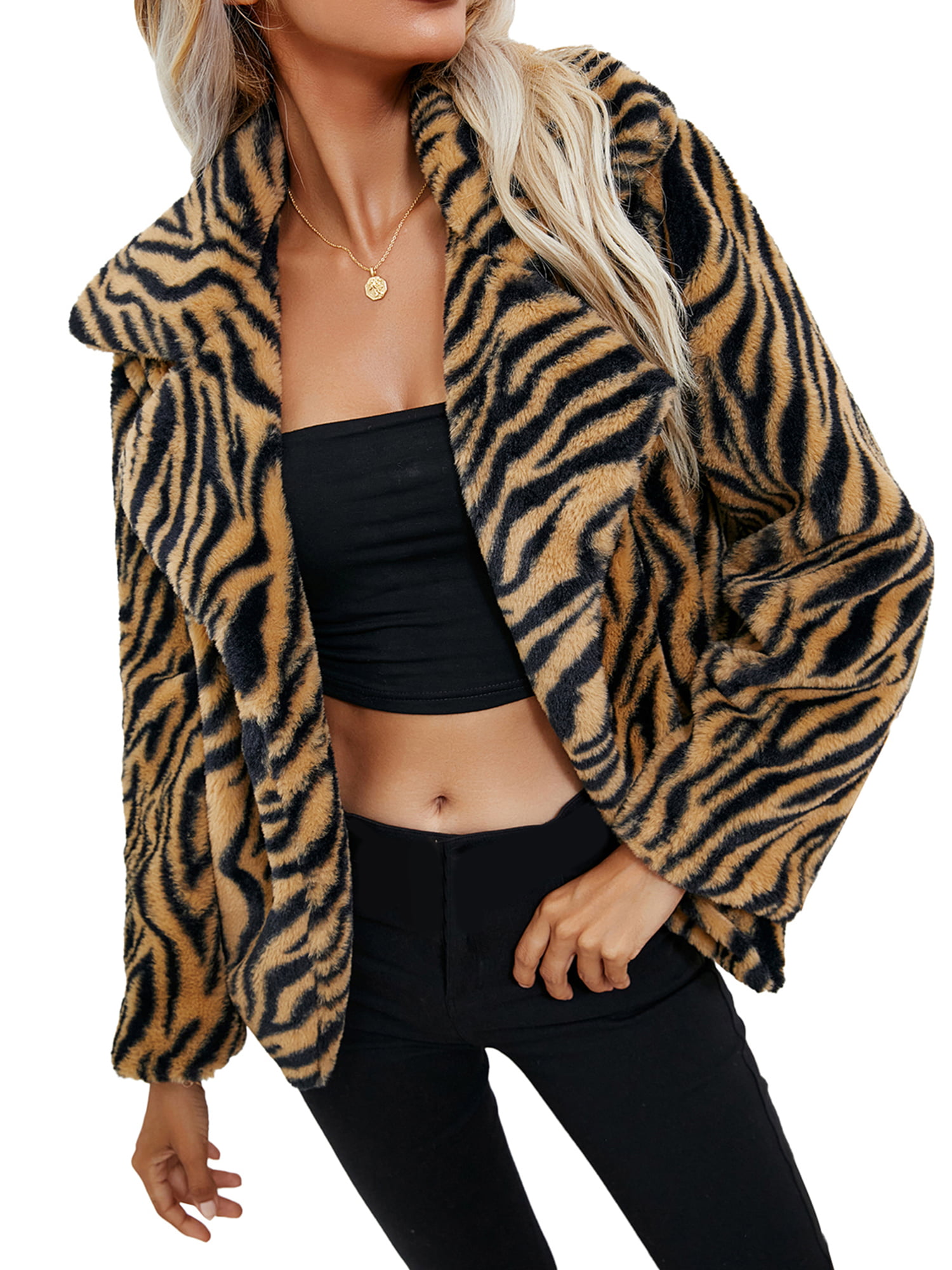 Trendy Print Jackets for Women Full Zip Up Leopard Crop Long Sleeve Y2K Jackets Fall Slim Party Club Open Front Coat