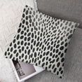 thumbnail image 7 of e Cow Print Fluffy Throw Pillow Cushion Cover, Black and White Striped Dots with Abstract Style Farm Animal Hide Agriculture, Decorative Square Accent Pillow Case,, Black White, 7 of 7