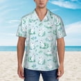 thumbnail image 5 of Uemuo Rabbit And Dragonfly Printed Regular Fit Short Sleeve Casual Hawaiian Shirt for Men,Aloha shirt,Tropical shirt,Floral print shirt,Vacation Beach shirt-Large, 5 of 9