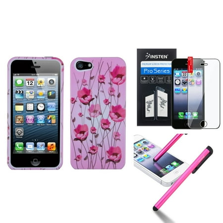 - Insten Sunroom Pattern Design Hard Snap On Cover Case For iPhone 5S 5 5th+LCD Film+Pen (3-in-1 Accessory Bundle)
