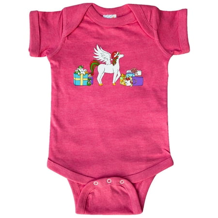 

Inktastic Christmas Unicorn with Gifts and Santa Hat Gift Baby Boy or Baby Girl Bodysuit