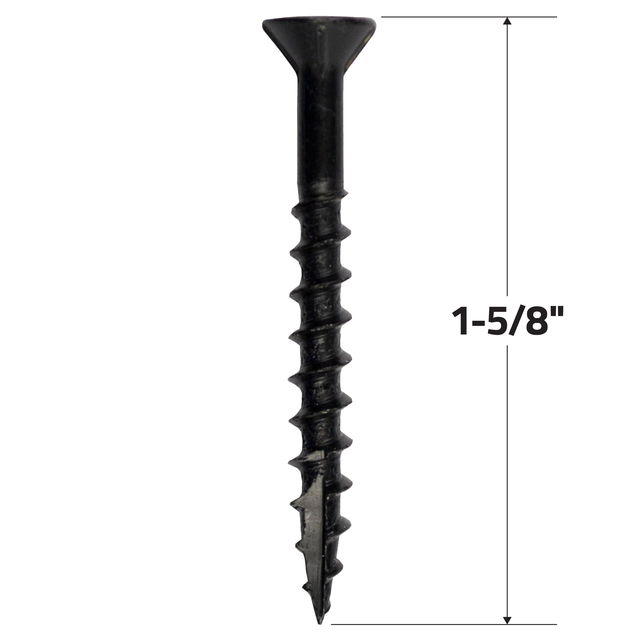 (6 pack) Grip-Rite PrimeGuard Plus #8 x 1-5/8 in. Black Wood to Wood Deck Screw 67CT