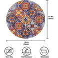thumbnail image 4 of GZHJMY Mexican Ceramic Tile Pattern Round Placemats for Dining Table Washable Placemats Non-Slip Heat Resistant Kitchen Table Mats Set of 4, 4 of 7