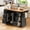 Black, variant on DTTRA 56" Kitchen Island with Drop Leaf & Power Outlet, Rolling Kitchen Cart on Wheels with 6 Drawers, 4-Door Shelves & Rubber Wood Top, Mobile Storage Cabinet for Kitchen & Dining Room, White