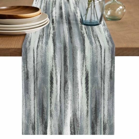Table Runner 90 Inches Long for Kitchen Dining, Sage Green Grey Vintage Dresser Scarf Farmhouse, Dining Table Decorations for Wedding/Parties, Retro Abstract Art 13 x 90 In