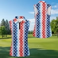 thumbnail image 5 of Jeiento 4Th of July Men Women Matching Golf Shirts Women Golf Shirts Golf Tank Top Patriotic Star Stylish Collared Tennis Shirt Activewear for Men Active Couple Wear, Women's XL, 5 of 7