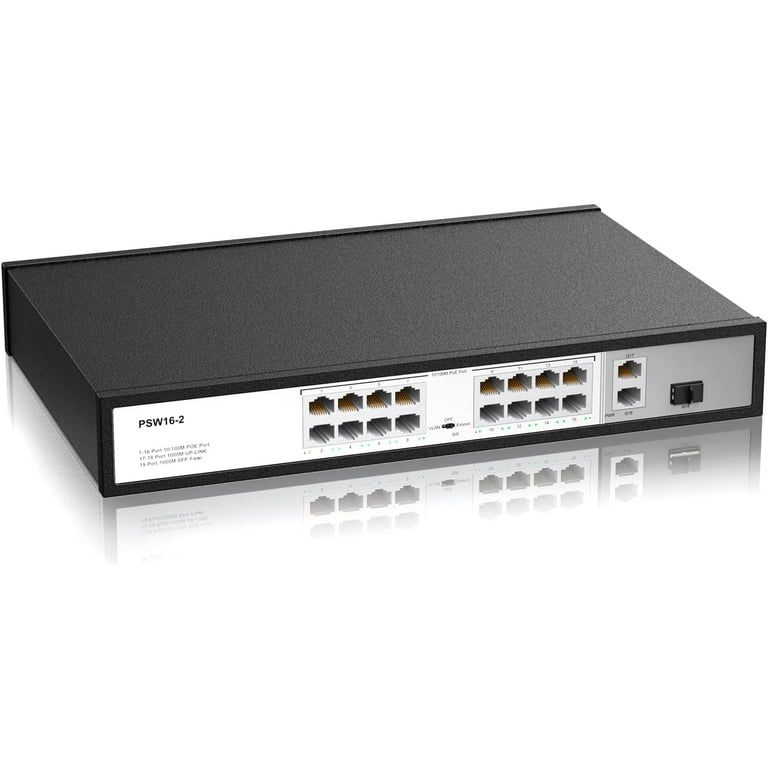 16-Port PoE+ Switch with 2 Gigabit uplink ports