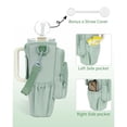 thumbnail image 5 of WANDF Water Bottle Carrier Bag with Phone Pocket, 40oz Tumbler with Handle Accessories,Insulated Water Bottle Holder with Strap,Straw Cover,Pouch for Men Women Hiking Camping Travel Gym(Green Bag), 5 of 9