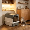 thumbnail image 2 of Compact Fully Enclosed Cat Litter Box, Front-Entry Top-Exit Design, Dual Deodorizer Slots, Slide-Out Tray with Scoop, Privacy Litter Box for Cats Up to 9 lbs, 2 of 8