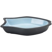 Ethical Pets Two Tone Color Fish Shape Design 6.5" Stoneware Dish