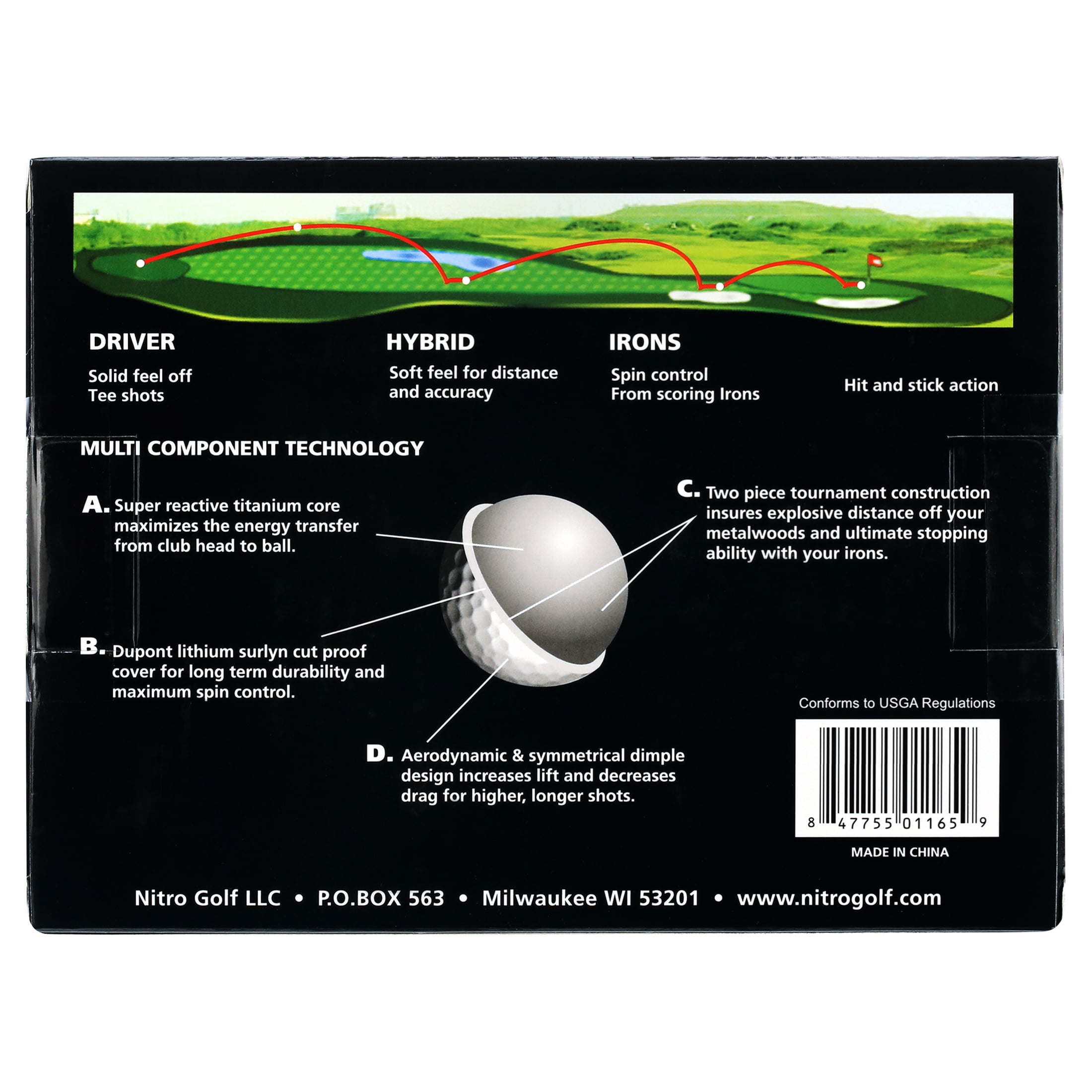 Nitro Golf Ultimate Distance Soft Multi Golf Ball, 24-Pack, Matte