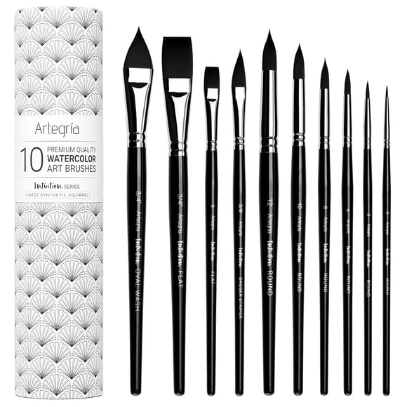 Set de pinceles para acuarela ARTEGRIA 10 Professional Synthetic