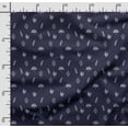 thumbnail image 2 of Soimoi Leaf Print,Cotton Cambric, Quilting Fabric Sold by The Yard 42 Inch Wide, Medium Weight Cotton Fabric, SewingSupplies, White & Navy Blue, 2 of 5