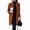 Caramel XXXL, variant on Fall Spring Women Woolen Coat Stand Collar Open Stitch Slim Fit Overcoat Long Sleeves Mid Length Solid Color OL Commuting Formal Coat
