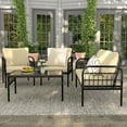 thumbnail image 4 of Coswtay Ensemble de Mobilier de Patio 8 Pcs Ensemble Bistro de Conversation en Osier d'Extérieur avec Coussins Doux, 4 of 9