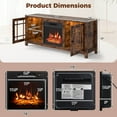 thumbnail image 3 of Costway 58" Fireplace TV Stand with LED Lights & 18" Electric Fireplace, Remote Controls Rustic Brown, 3 of 10