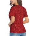 thumbnail image 3 of Fuzoiu Red Glitter Print Women's Classic V-Neck T-Shirt, Short Sleeve V Neck Tees for Casual Everyday Wear,Casual Fit Tee,Summer Fashion Tops-XX-Large, 3 of 5