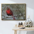 thumbnail image 5 of Cardinal in Snow I - Framed Gallery Wrapped Holiday Canvas - 27 x 41 - Gold Frame, 5 of 8