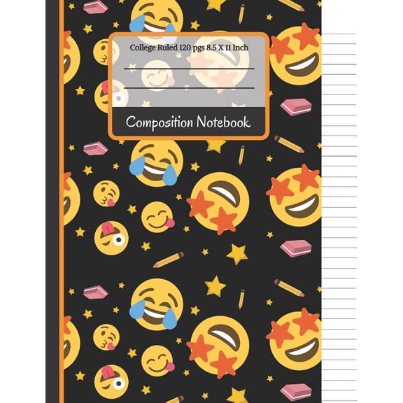 Creative School Co Cool Emoji College Ruled Composition Notebook, 8.5in x 11in, 120 Sheets