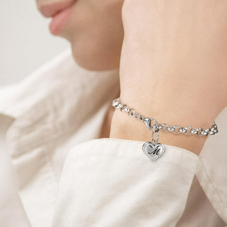 Triple Heart Initial Bracelet, Name Bracelet