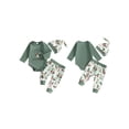 thumbnail image 3 of Baby Boy Fall Outfits Long Sleeve Romper with Duck Print Pants Hat Set, 3 of 9
