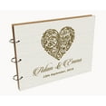 thumbnail image 7 of Darling Souvenir Personalized Engraved Laser Cut Wedding Guest Book Wooden Cover Sign-in Book Registry Guestbook Scrapbook-G9, 7 of 7