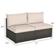 thumbnail image 2 of Gymax 2PCS Patio Sectional Armless Sofas Outdoor Rattan Furniture Set w/ Cushions, 2 of 10