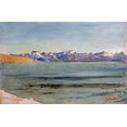 thumbnail image 2 of Hodler, Ferdinand 24x17 Gold Ornate Wood Framed with Double Matting Museum Art Print Titled - Sunrise Over Mont Blanc, 2 of 4