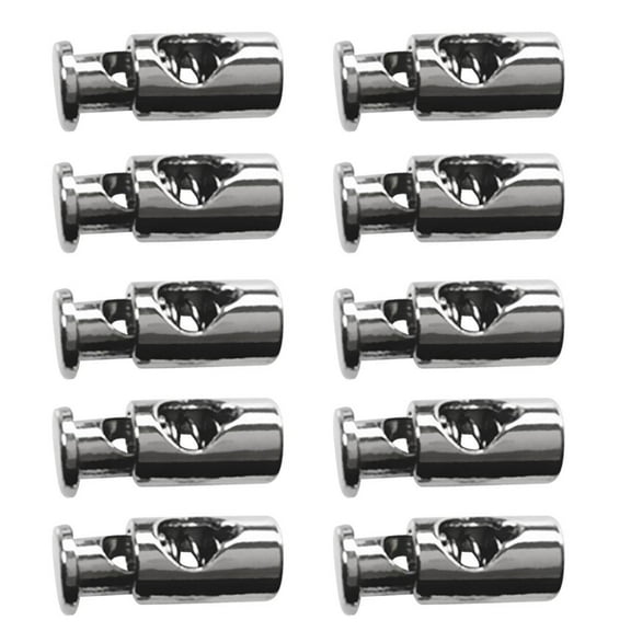 10pcs Metal Barrel String Cord Locks Single Hole Toggle Spring Clasp Stopper