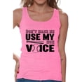 thumbnail image 1 of Women's Don't Make Me Use My Baseball Mom Voice Graphic Tank Tops Black Sport Mom, 1 of 4