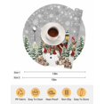 thumbnail image 6 of 13 Inch Round Placemats Set of 6, Grey Christmas Non Slip Heat Insulation PP Table Mats, Snowman Xmas Snowflake Botanical Tree Washable Place Mats for Kitchen Dining Party Table Decor, 6 of 7