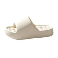 thumbnail image 2 of Women's Cloud Slides Pillow Slippers, Thick Sole EVA Shower Slides with Drainage Holes, Non-Slip Quick Dry Bathroom Sandals for Home Beach Pool Indoor Outdoor (Beige, 40), 2 of 3