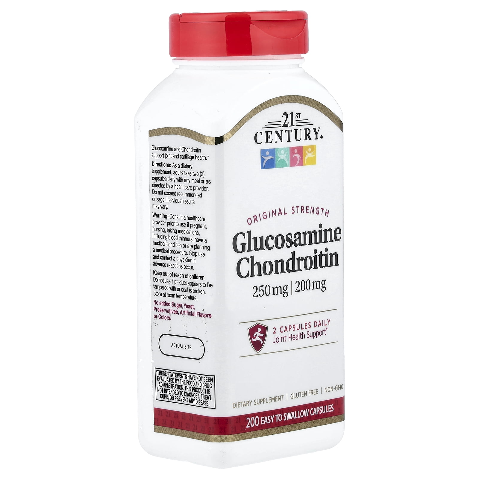 21st Century Glucosamine Chondroitin, 200 Easy to Swallow Capsules