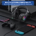 thumbnail image 3 of Gaming Headset 3.5MM Wired for PS5 PS4 Switch Xbox One PC with RGB Light,Noise Canceling Mic,Surround Sound,Over Ear Muffs Gaming Headphones,Black, 3 of 8