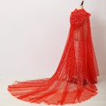 thumbnail image 7 of Yvsxxv 1Pc Red Starry Glitter Hooded Cloak Shiny Formal Outerwear for Women Men, 7 of 7