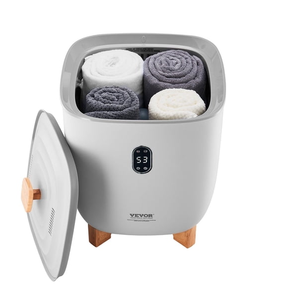 Dranite Large Capacity 25L Heated Towel Warmer Bucket with 20/40/60/90 Mins Timer & LED Display - Fast Warming for Blankets, Robes Perfect for Bathroom, Home SPA, Countertop or Floor Use, Gray
