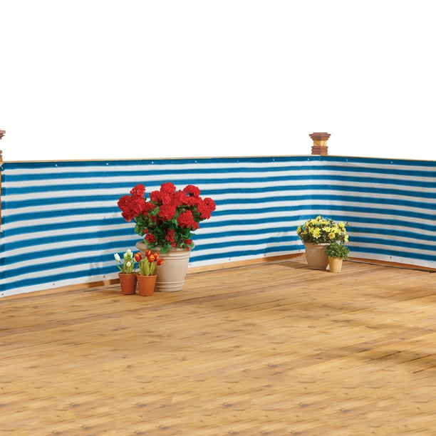 Collections Etc Deck & Fence Privacy Netting Screen Blue Stripe