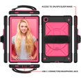 thumbnail image 3 of Dteck for Samsung Galaxy Tab A7 10.4" T500 T505 (2020 Released),Shockproof Three-Layer Multi-functional Case Heavy Duty Protector Rubber Hard Back Kickstand Hand Strap Cover,Black+Rose, 3 of 6