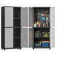 thumbnail image 4 of 71" Heavy-Duty Metal Garage Storage Cabinet with Wheels, Adjustable Shelves & Hanging Tool Doors, 3.2 Cu Ft Capacity, Black Freestanding Organizer for Garage & Workshop, 4 of 8