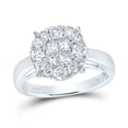 thumbnail image 4 of 14K White Gold Princess Diamond Cluster Bridal Wedding Engagement Ring 1ctw, Womens Size: 5-10, 4 of 4
