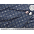 thumbnail image 2 of Soimoi Blue Poly Georgette Fabric Stripe & Peony Floral Decor Fabric Printed BTY 52 Inch Wide, 2 of 3