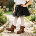 thumbnail image 2 of KPOPLK Girls Boots Waterproof Outdoor Side Zipper Comfort Ankle Boots Combat Short Booties for Toddlers/Little Kids/Big Kids(G,Brown), 2 of 8