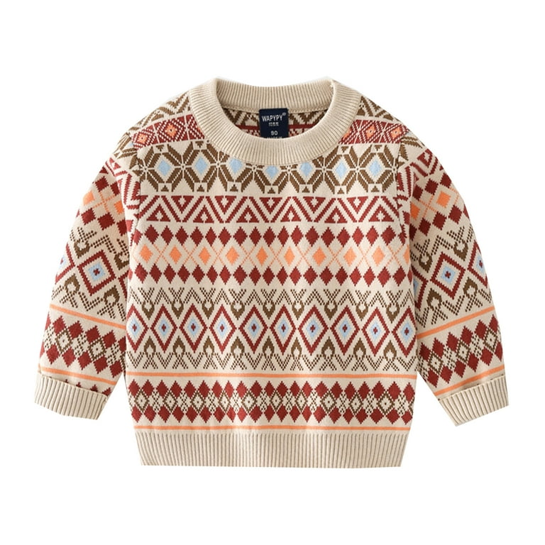 Regular Fit Jacquard-knit Sweater - Cream/multicolored - Men