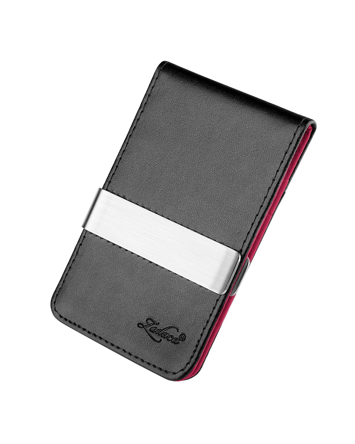 Mens Stainless Steel Money Holder Clip with Black//Gray Diamond Pattern Accent