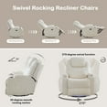 thumbnail image 5 of Power Swivel Rocker Recliner Chair for Adults Rocking Recliner with Heat and Massage Cup Holder LED Lights Usb Type-C Ports Side Pocket for Living Room, 5 of 7