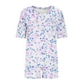 thumbnail image 6 of Weiqiqre Spring Tops for Women Pajamas Short Sleeve Printed 2 Piece Lounge Sets Summer Tops and Pjs Shorts, 6 of 6