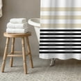 thumbnail image 2 of Creative Products Beige and Black Stripes 71x74 Shower Curtain, 2 of 6